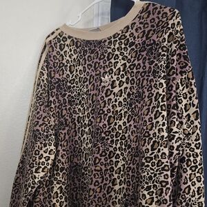 Adidas Leopard Print Skirt with Black and Brown Accents